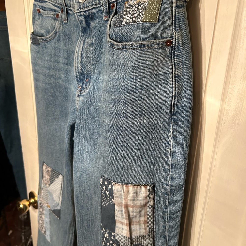 Abercrombie & Fitch Women's Blue Patchwork Jeans - Picture 2 of 6